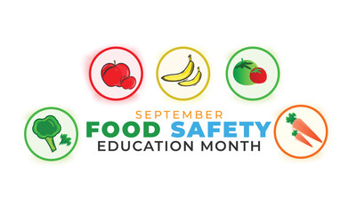 Food Safety Education Month. background, banner, card, poster, template. Vector illustration.
