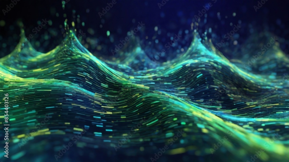 Aufkleber abstract background featuring digital data streams flowing across the screen