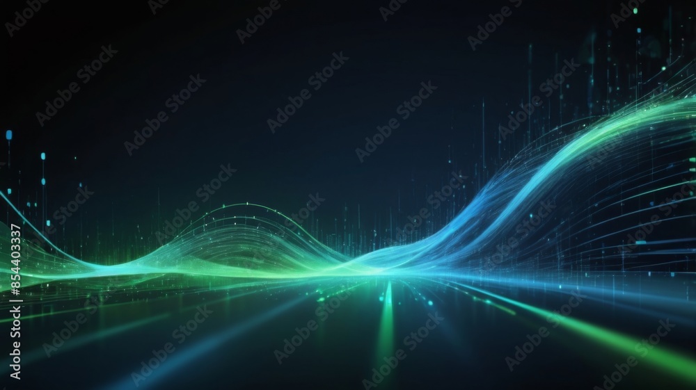 Poster abstract background featuring digital data streams flowing across the screen