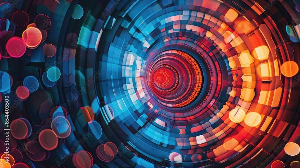 Poster automated creation of circular colorful patterns