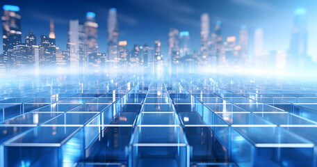 abstract blue background with cubes
