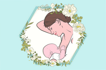 Hand drawn breastmilk vector illustration.