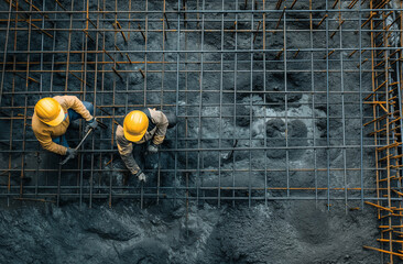 construction site with workers