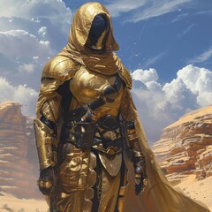 Naklejka premium Golden Desert Warrior.