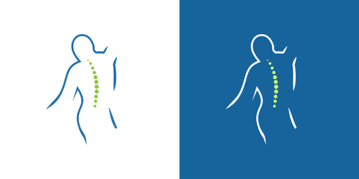Back body spine chiropraktic logo vector. Therapy physical pain physiotherapy
