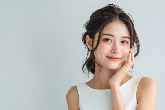 アジア人女性のスキンケア・美容イメージのポートレート