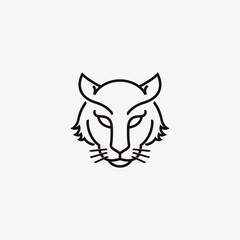 Minimalist Modern Tiger Logo Vector Illustration