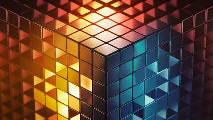 Luminous 3 D Rainbow Cube