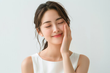 Fototapeta premium アジア人女性のスキンケア・美容イメージのポートレート