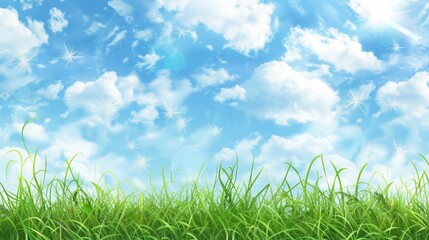 Design with sky and grass as background