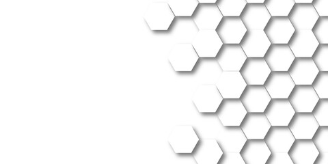 Background with white and black lines 3d Hexagonal structure futuristic white background and...