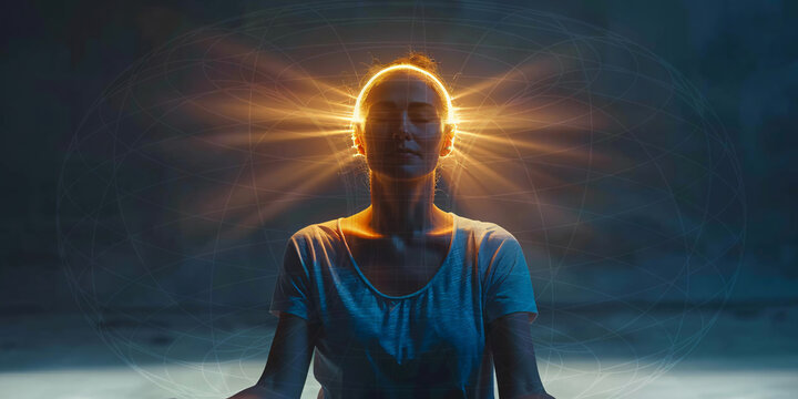 wave magnetic field table with a diagram of a person's emotional states and chakra