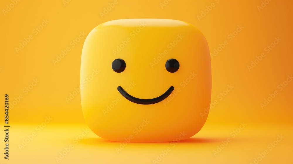 Sticker 2d illustration of a smiling face emoticon icon