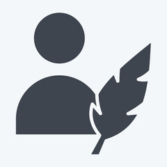 Icon Author. related to Book symbol. glyph style. simple design illustration