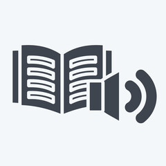 Icon Audio Book. related to Book symbol. glyph style. simple design illustration