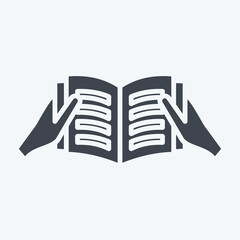 Icon Read A Book. related to Book symbol. glyph style. simple design illustration