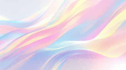 Obraz premium Soft pastel waves flow in graceful curves with a dotted texture. Colors blend seamlessly, creating a dreamy, abstract landscape filled with gentle gradients and delicate sparkles.