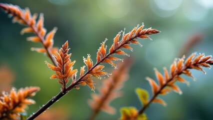 Dew Drops on a Leaf.
