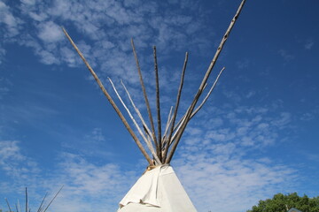 Tipi Reaching Into The Sky, Fort Edmonton Park, Edmonton, Alberta © Michael Mamoon
