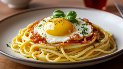 Fototapeta premium Deliciously hearty pasta dish ready to be savored