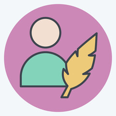 Icon Author. related to Book symbol. color mate style. simple design illustration