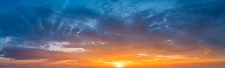 Beautiful summer sunset dramatic sky