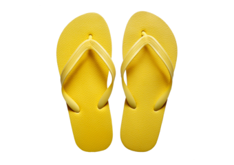 Yellow flip flop sandals isolated on white