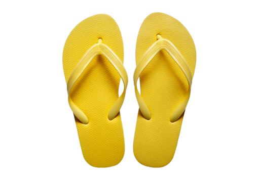 Yellow flip flop sandals isolated on white