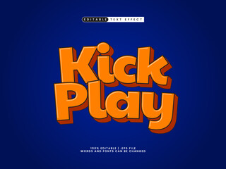 kick play editable text effect in simple and happy text effect