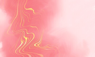 Naklejka premium Pink and gold watercolor background on white Use it as a background for weddings and other events.