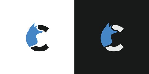Unique and modern  C  Fox logo design © Rusly