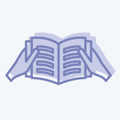 Icon Read A Book. related to Book symbol. two tone style. simple design illustration