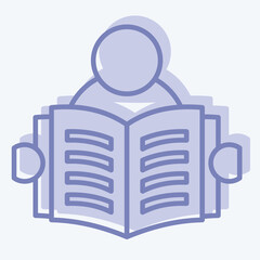 Icon Read. related to Book symbol. two tone style. simple design illustration