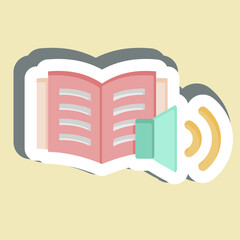 Sticker Audio Book. related to Book symbol. simple design illustration