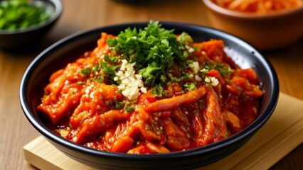 Fototapeta premium Deliciously spiced meat dish ready to be savored