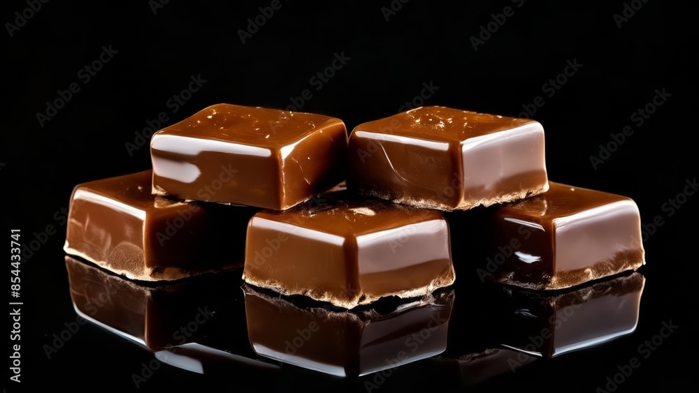 Sticker  Delicious caramel squares ready to be savored