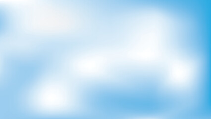 Obraz premium Beautiful clouds, abstract white and blue color gradient background. Vector illustration.