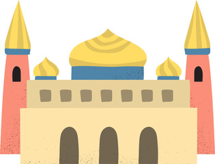 Colorful Mosque Handdrawn Illustration