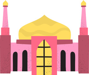 Colorful Mosque Handdrawn Illustration