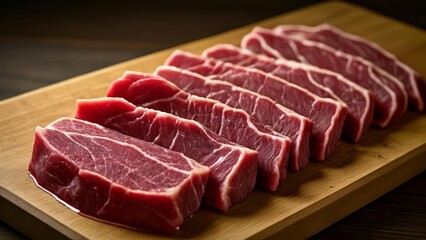 Fototapeta premium Deliciously marbled beef ready for the grill