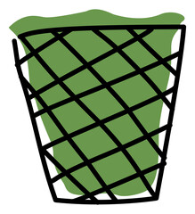 Plastic Trash can with plastic bag doodle style