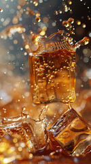 Refreshing Ice Coffee Americano Watersplash Summer Drink