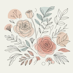 hand draw beautiful flower logo