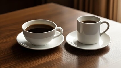  Coffee break on a wooden table