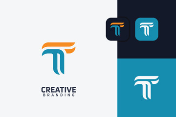 T Letter Trademark Brand Logo