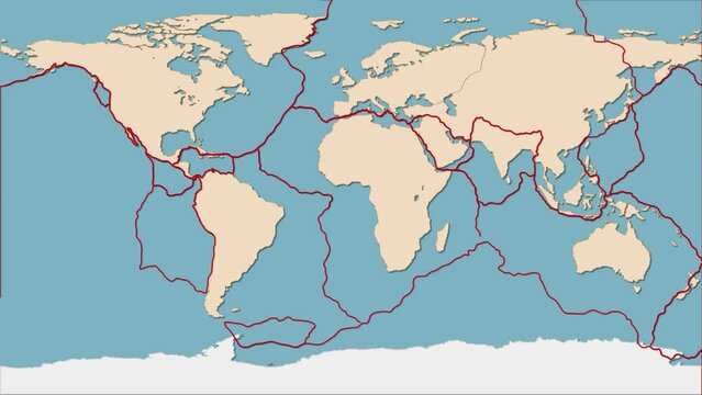 Global Tectonic Plates Movement Map