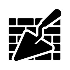 Bricks layer with trowel denoting concept of wall construction. EPS 10