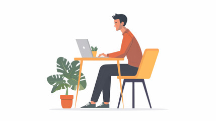 デスクワークをする男性のビジネスパーソン