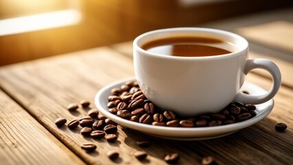 Fototapeta premium Warmth in a cup comfort in a bean