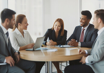 Obraz premium Multiracial business people having meeting